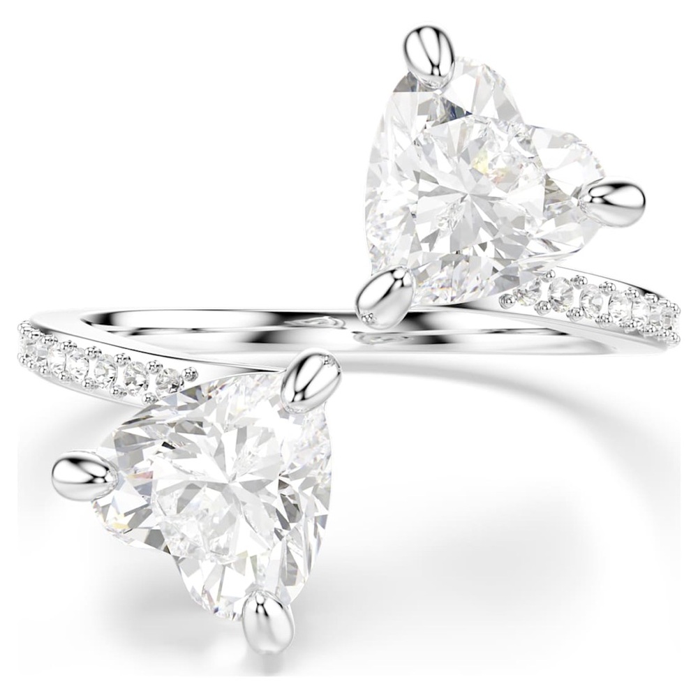Swarovski Mesmera open ring size 6/6.5
Heart cut, Pavé, White, Rhodium plated